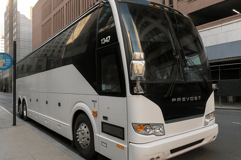 a Denton Minibus Company coach bus