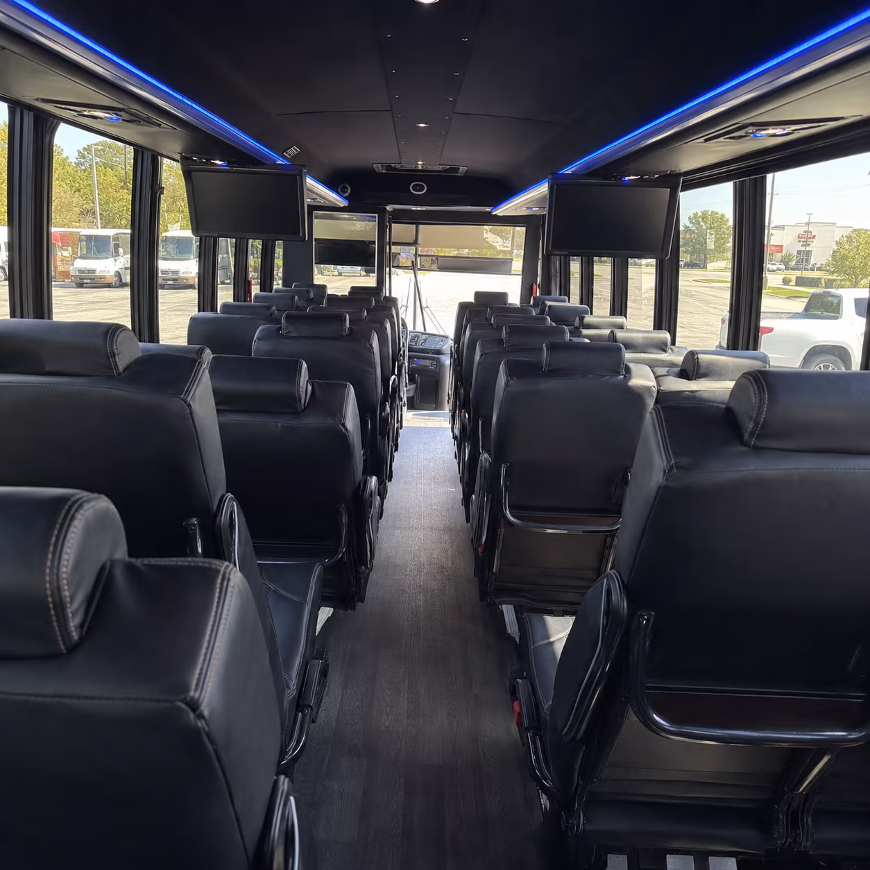denton 28 passenger minibus interior