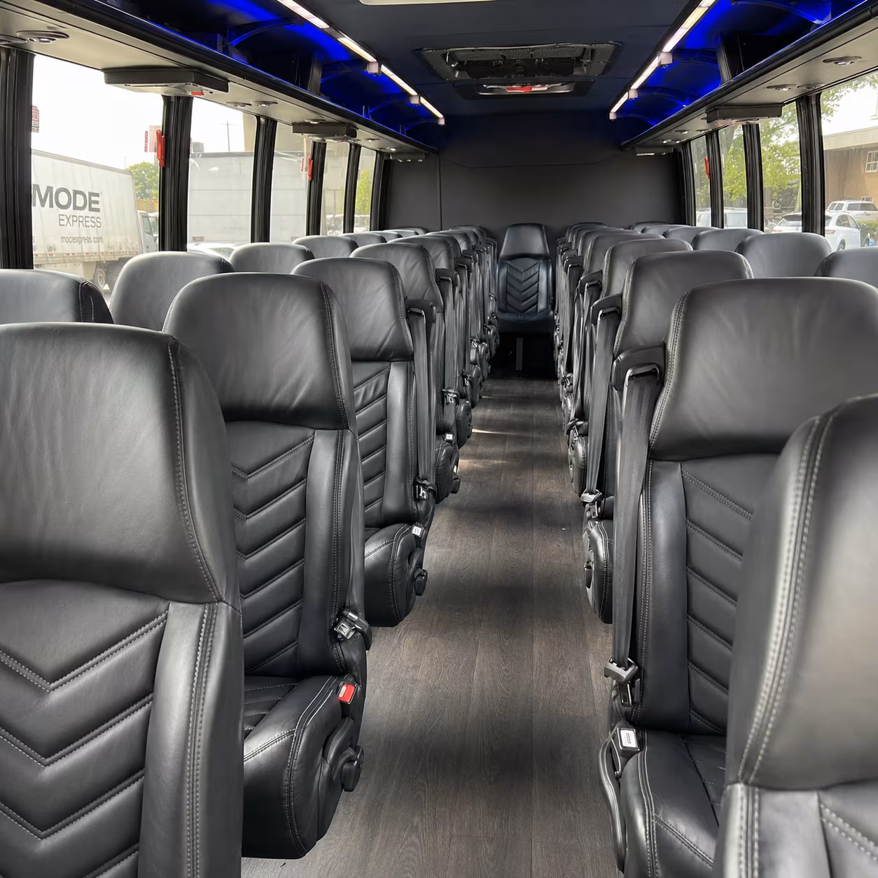 denton 30 passenger minibus interior