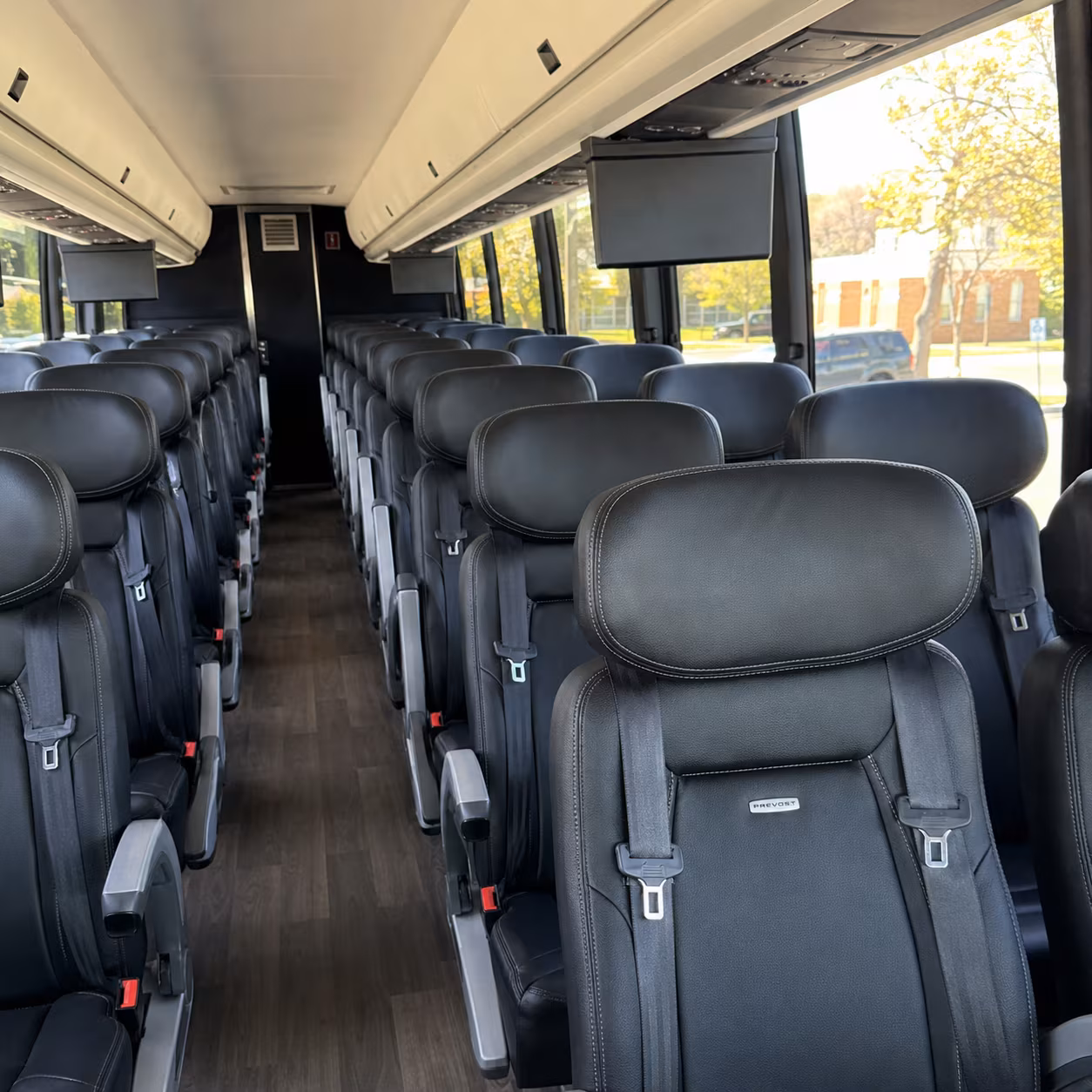 denton 45 passenger charter bus inside
