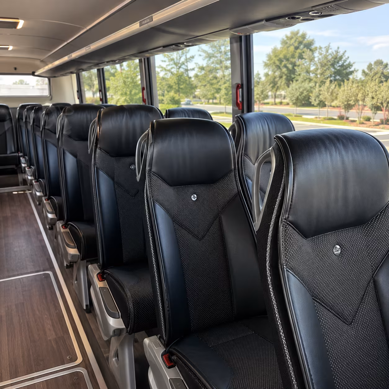 denton 45 passenger charter bus interior