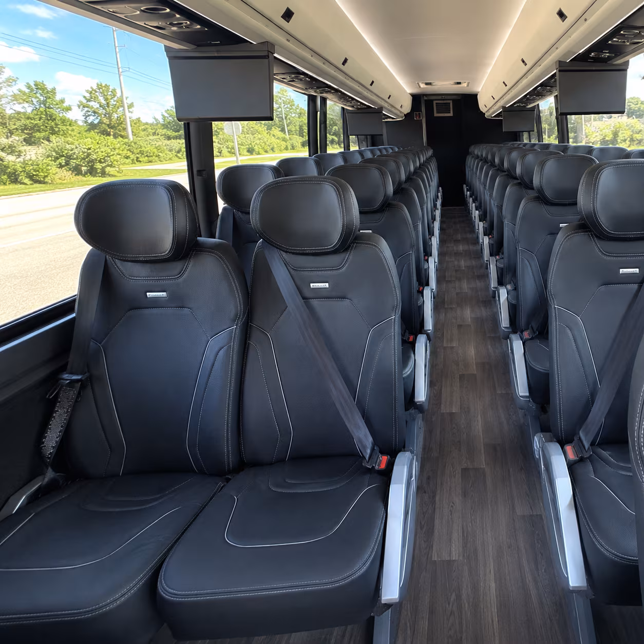 denton 47 passenger charter bus inside