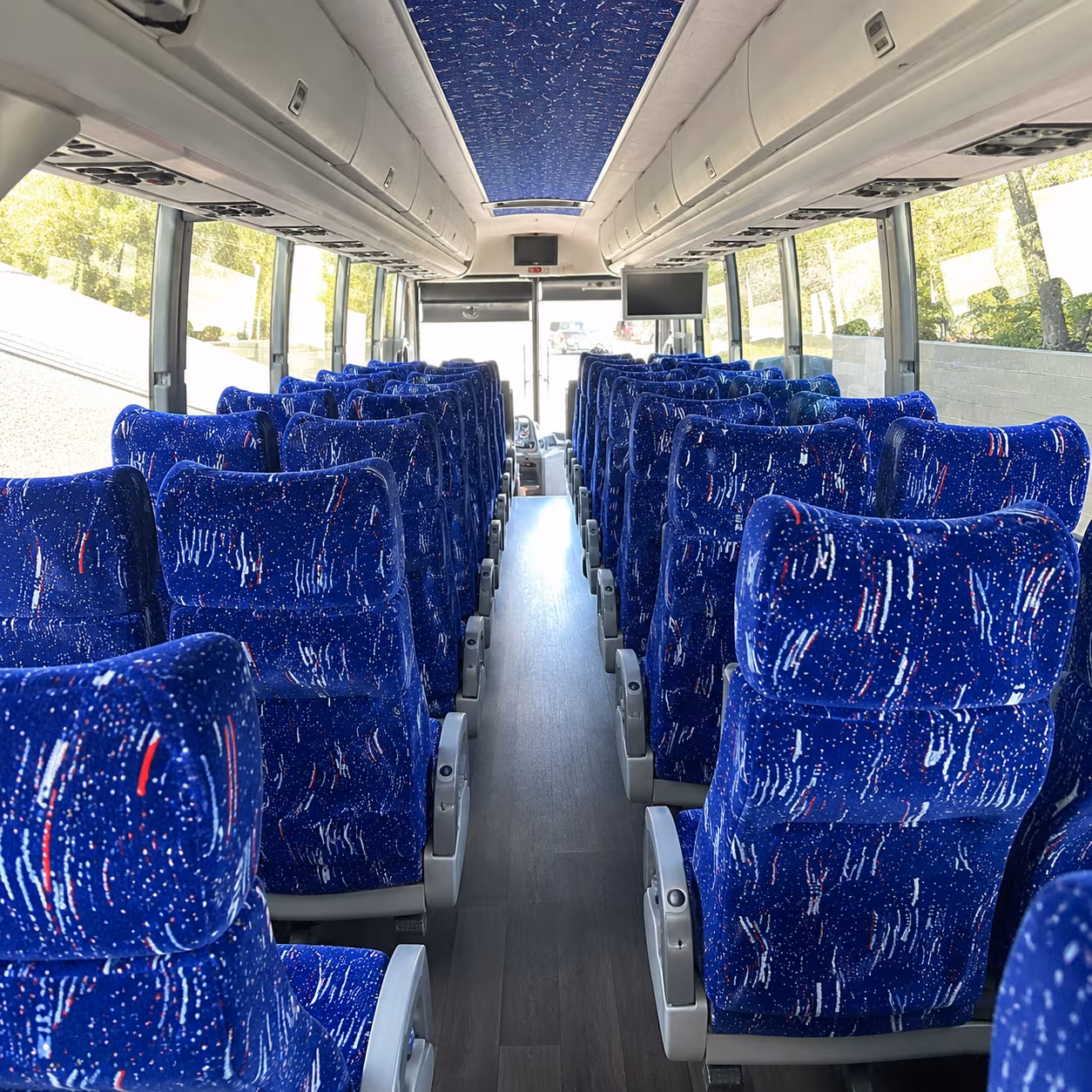 denton 50 passenger charter bus interior