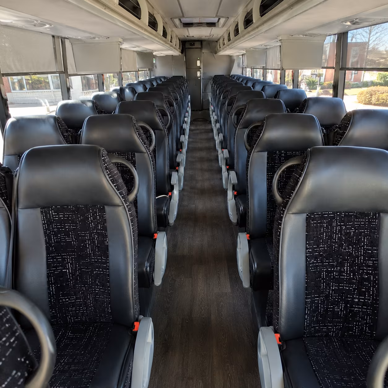denton 54 passenger charter bus inside