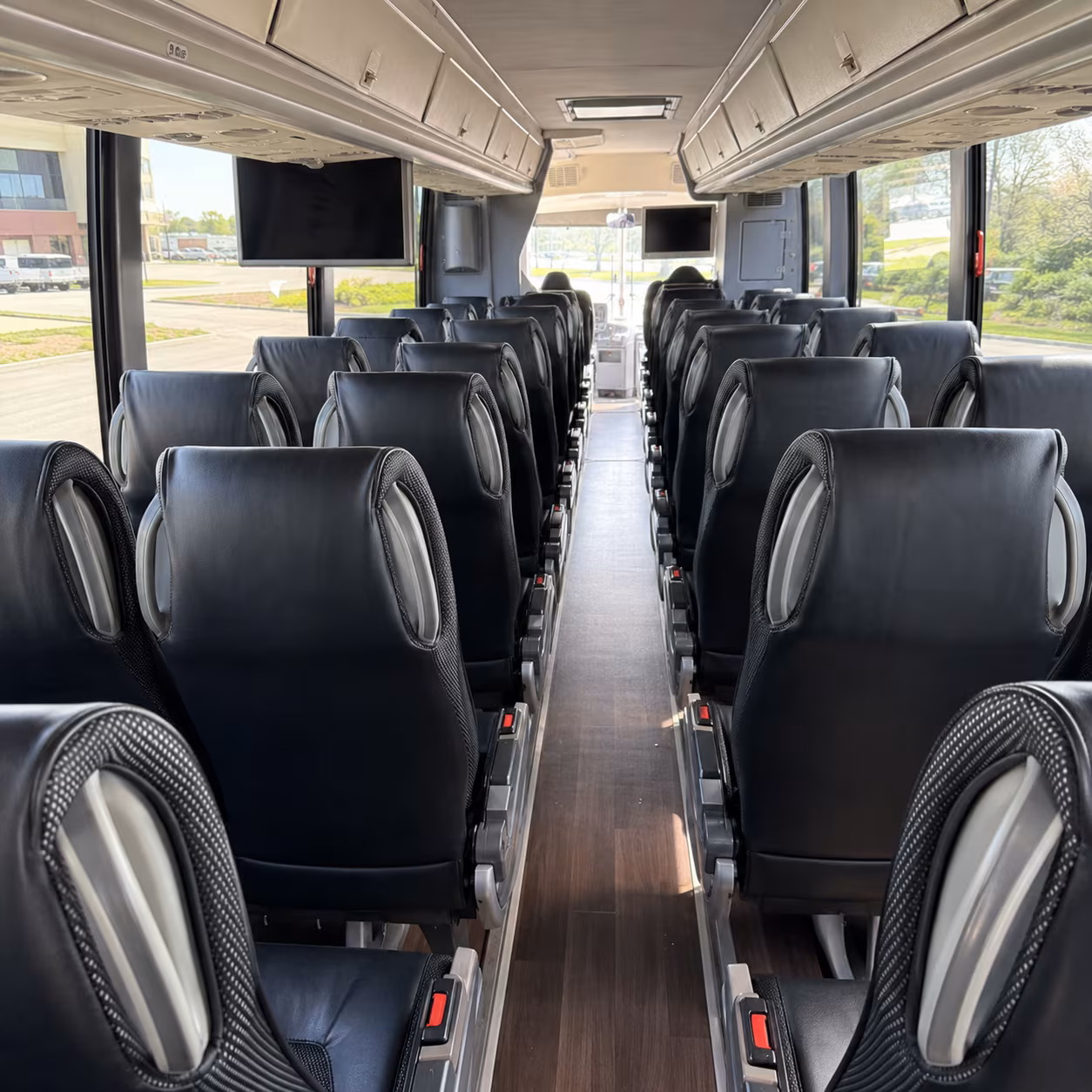denton 56 passenger charter bus inside