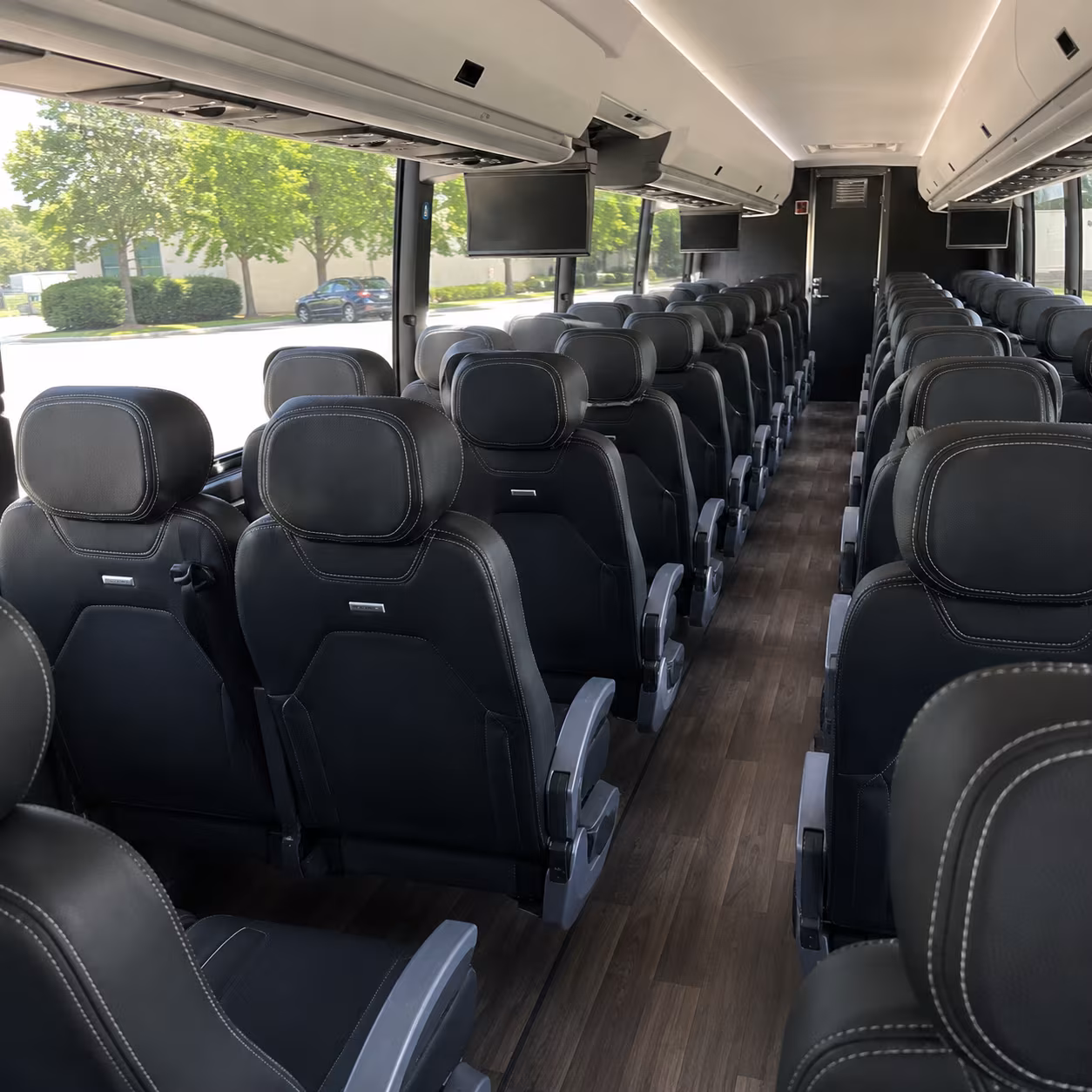 denton 56 passenger charter bus interior